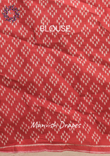 Load image into Gallery viewer, Mul Mul Pure Cotton Saree with Ikat Prints all over (BLACK PATOLA)