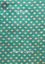 Load image into Gallery viewer, Mul Mul Pure Cotton Saree with Ikat Prints all over (LAVENDER-SEA GREEN COMBINATION)