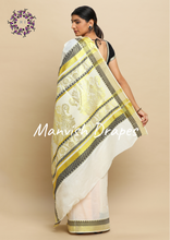 Load image into Gallery viewer, Kerala Kasavu Pure Cotton Saree with Buttas all over ,Woven Border and Woven Pallu(BLACK)