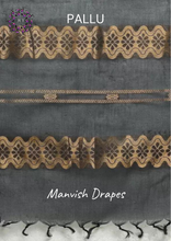 Load image into Gallery viewer, Kanchi Cotton Sarees with Buttas all over and Zari Tissue Borders on both sides (BLACK WITH ZARI BUTTAS)