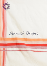 Load image into Gallery viewer, Plain Kerala Kasavu Pure Cotton Saree (TOMATO STRIPES)