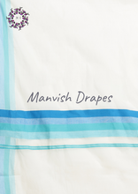 Load image into Gallery viewer, Plain Kerala Kasavu Pure Cotton Saree (BLUESTRIPES)