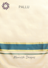 Load image into Gallery viewer, Plain Tissue Kerala Kasavu Pure Cotton Saree with Zari Tissue Border (RAMA)