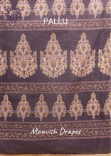 Load image into Gallery viewer, Mul Mul Pure Cotton Saree with Block Prints (WINE)