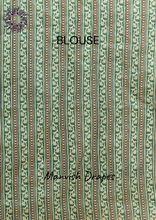 Load image into Gallery viewer, Mul Mul Pure Cotton Saree with Block Prints (GREEN)