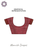 Load image into Gallery viewer, Gadwal Silk Cotton Sarees with Zari Buttas all over and Contrast Borders on both sides (WHITE MAROON COMBINATION)