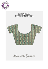 Load image into Gallery viewer, Mul Mul Pure Cotton Saree with Block Prints (GREEN)