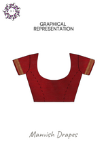 Load image into Gallery viewer, Gadwal Silk Cotton Sarees with Plain body all over and Contrast Borders on both sides (BLACK MAROON COMBINATION)