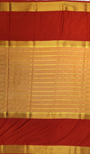Load image into Gallery viewer, Semi Mysuru Crepe Saree with Contrast Border and Striped body.
