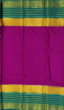 Load image into Gallery viewer, Semi Mysuru Crepe Saree with 3D Contrast Border,Pallu and Blouse.
