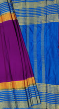 Load image into Gallery viewer, Semi Mysuru Crepe Saree with 3D Contrast Border,Pallu and Blouse.