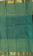Load image into Gallery viewer, Semi Mysuru Crepe Saree with Checkered Contrast Border,Pallu and Blouse-With Color Options