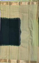 Load image into Gallery viewer, Semi Mysuru Crepe Saree with Checkered Contrast Border,Pallu and Blouse-With Color Options