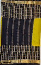 Load image into Gallery viewer, Semi Mysuru Crepe Saree with Checkered Contrast Border,Pallu and Blouse-With Color Options