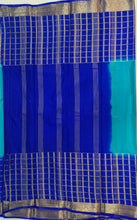 Load image into Gallery viewer, Semi Mysuru Crepe Saree with Checkered Contrast Border,Pallu and Blouse-With Color Options