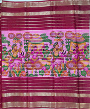 Load image into Gallery viewer, Semi Mysuru Crepe Saree with Baluchari Printed Body,Contrast Border,Pallu and Blouse with Color Options