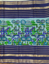 Load image into Gallery viewer, Semi Mysuru Crepe Saree with Baluchari Printed Body,Contrast Border,Pallu and Blouse with Color Options