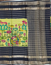 Load image into Gallery viewer, Semi Mysuru Crepe Saree with Kamalkari Printed Body,Contrast Border,Pallu and Blouse with Color Options.