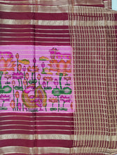 Load image into Gallery viewer, Semi Mysuru Crepe Saree with Kamalkari Printed Body,Contrast Border,Pallu and Blouse with Color Options.
