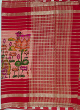Load image into Gallery viewer, Semi Mysuru Crepe Saree with Kamalkari Printed Body,Contrast Border,Pallu and Blouse with Color Options.