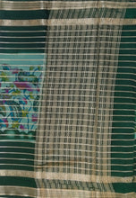 Load image into Gallery viewer, Semi Mysuru Crepe Saree with Kamalkari-Pichwai Printed Body,Contrast Border,Pallu and Blouse with Color Options.