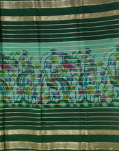 Load image into Gallery viewer, Semi Mysuru Crepe Saree with Kamalkari-Pichwai Printed Body,Contrast Border,Pallu and Blouse with Color Options.