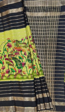Load image into Gallery viewer, Semi Mysuru Crepe Saree with Kamalkari-Pichwai Printed Body,Contrast Border,Pallu and Blouse with Color Options.