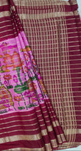 Load image into Gallery viewer, Semi Mysuru Crepe Saree with Kamalkari Printed Body,Contrast Border,Pallu and Blouse with Color Options.