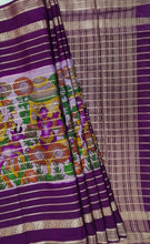 Load image into Gallery viewer, Semi Mysuru Crepe Saree with Baluchari Printed Body,Contrast Border,Pallu and Blouse with Color Options