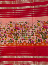 Load image into Gallery viewer, Semi Mysuru Crepe Saree with Kamalkari-Pichwai Printed Body,Contrast Border,Pallu and Blouse with Color Options.
