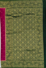 Load image into Gallery viewer, Banaras Chinnon Crepe Saree with Contrast Border,Pallu and Blouse.