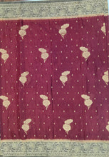 Load image into Gallery viewer, Banaras Chinnon Crepe Saree with Contrast Border,Pallu and Blouse.
