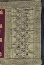 Load image into Gallery viewer, Banaras Chinnon Crepe Saree with Contrast Border,Pallu and Blouse.
