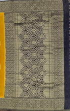 Load image into Gallery viewer, Banaras Chinnon Crepe Saree with Contrast Border,Pallu and Blouse.