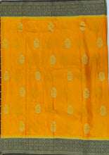Load image into Gallery viewer, Banaras Chinnon Crepe Saree with Contrast Border,Pallu and Blouse.