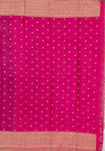 Load image into Gallery viewer, Banaras Chinnon Crepe Saree with Contrast Border,Pallu and Blouse.