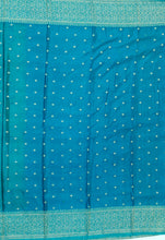 Load image into Gallery viewer, Banaras Chinnon Crepe Saree with Contrast Border,Pallu and Blouse.