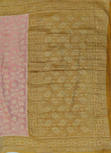 Load image into Gallery viewer, Banaras Chinnon Crepe Saree with Contrast Border,Pallu and Blouse.