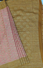 Load image into Gallery viewer, Banaras Chinnon Crepe Saree with Contrast Border,Pallu and Blouse.