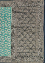 Load image into Gallery viewer, Banaras Chinnon Crepe Saree with Contrast Border,Pallu and Blouse.