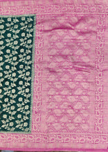 Load image into Gallery viewer, Banaras Chinnon Crepe Saree with Contrast Border,Pallu and Blouse. (Copy)