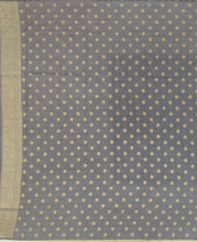 Load image into Gallery viewer, Banaras Crepe Saree with Kashmiri Thread work with Contrast Border,Pallu and Butti Blouse(Navy Blue -Grey combination)