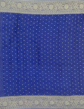 Load image into Gallery viewer, Banaras Chinnon Crepe Saree with Self Colored Border,Pallu and Blouse-With Color Options