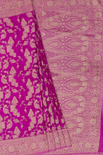 Load image into Gallery viewer, Banaras Chinnon Crepe Saree with Self Colored Border,Pallu and Blouse-With Color Options