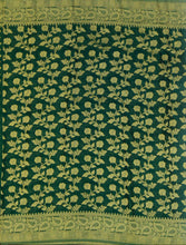 Load image into Gallery viewer, Banaras Chinnon Crepe Saree with Self Colored Border,Pallu and Blouse.
