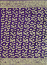 Load image into Gallery viewer, Banaras Chinnon Crepe Saree with Self Colored Border,Pallu and Blouse.