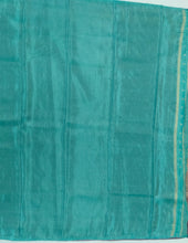 Load image into Gallery viewer, Banaras Crepe Saree with Shimmer Body and Contrast Blouse.