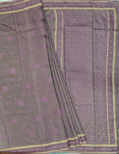 Load image into Gallery viewer, Banaras Crepe Saree with Shimmer Body and Contrast Blouse.