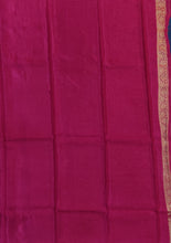 Load image into Gallery viewer, Banaras Crepe Saree with Self Colored Tissue Stripes and Motifs comes with Contrast Blouse