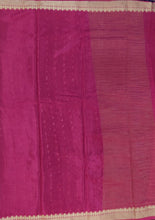 Load image into Gallery viewer, Banaras Crepe Saree with Thin Zari Stripes,Self Color Border,Paluu and Contrast Butti Blouse